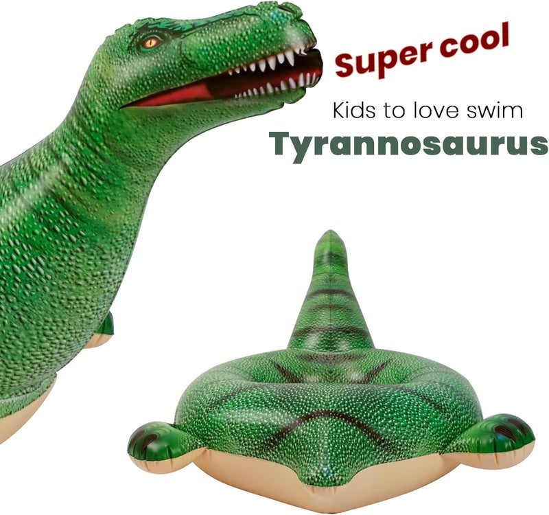 HOHQB Lifelike Inflatable Dinosaur Pool Floats Kids, Swimming Pool Ring ，Kids Pool Toys for Toddlers Ages 3-12 Boys Girls - Image 2